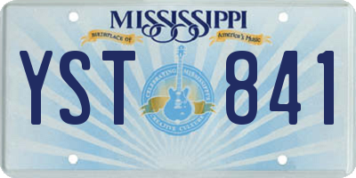 MS license plate YST841