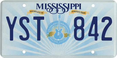 MS license plate YST842