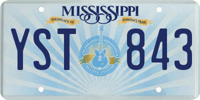 MS license plate YST843