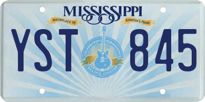 MS license plate YST845