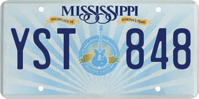 MS license plate YST848