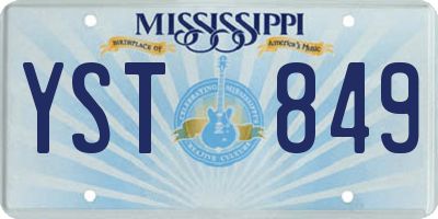 MS license plate YST849
