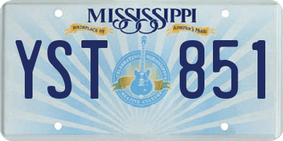 MS license plate YST851
