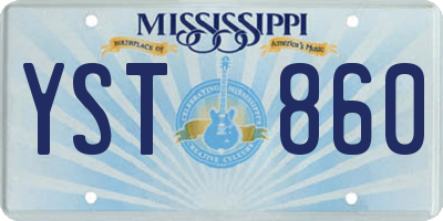 MS license plate YST860