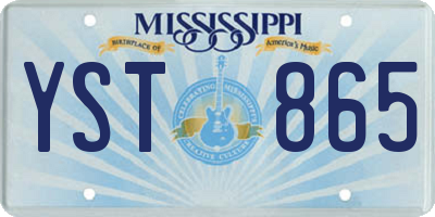 MS license plate YST865