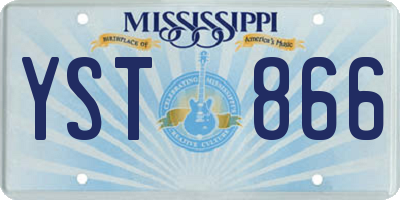 MS license plate YST866
