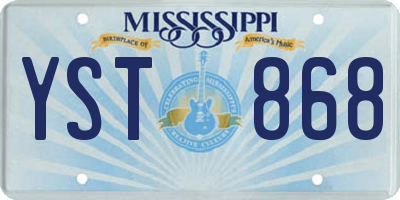MS license plate YST868