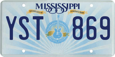 MS license plate YST869