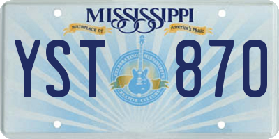 MS license plate YST870