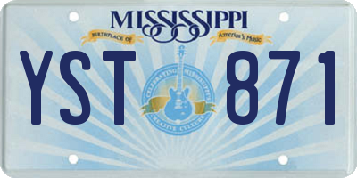 MS license plate YST871