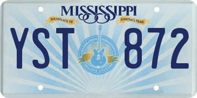MS license plate YST872