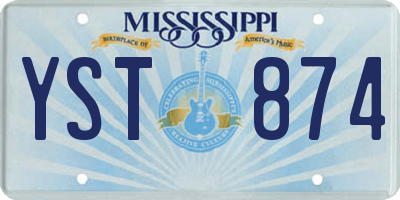 MS license plate YST874