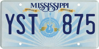 MS license plate YST875