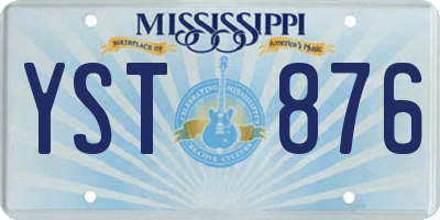 MS license plate YST876