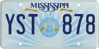 MS license plate YST878