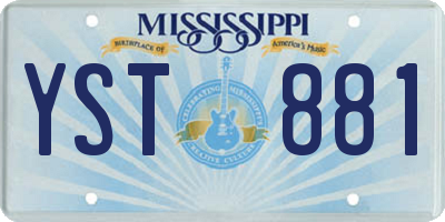 MS license plate YST881