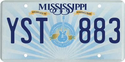 MS license plate YST883