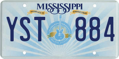 MS license plate YST884