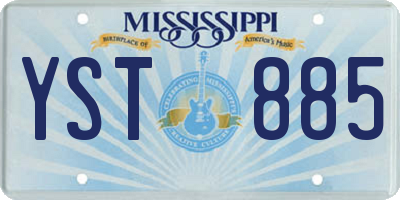 MS license plate YST885