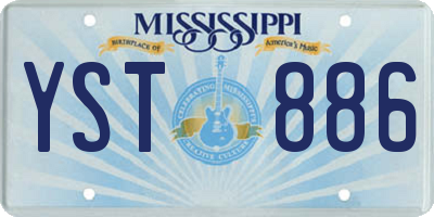 MS license plate YST886