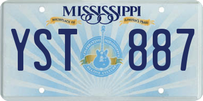 MS license plate YST887