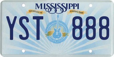 MS license plate YST888