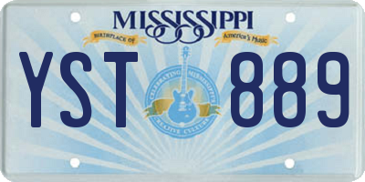 MS license plate YST889