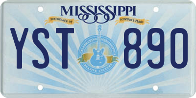 MS license plate YST890