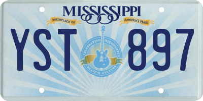 MS license plate YST897