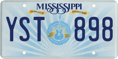MS license plate YST898