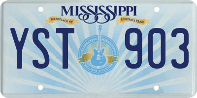 MS license plate YST903