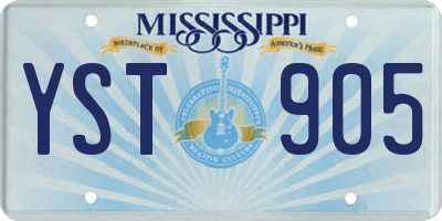 MS license plate YST905