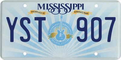 MS license plate YST907