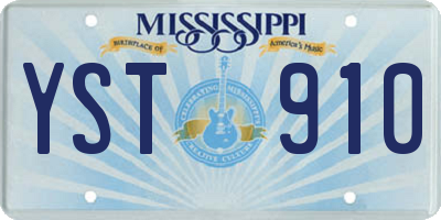 MS license plate YST910