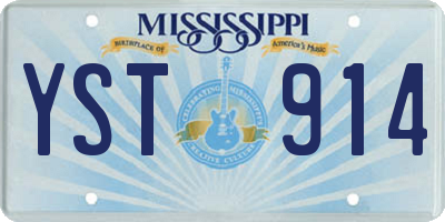 MS license plate YST914