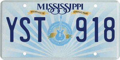 MS license plate YST918