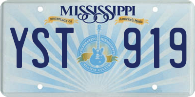 MS license plate YST919