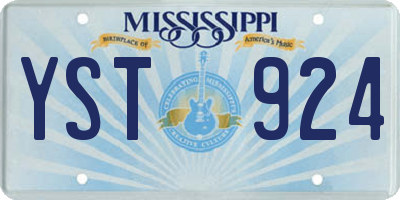 MS license plate YST924