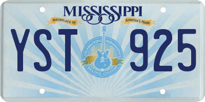 MS license plate YST925