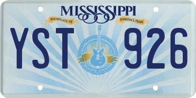MS license plate YST926