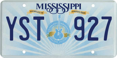 MS license plate YST927