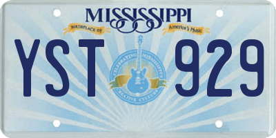 MS license plate YST929
