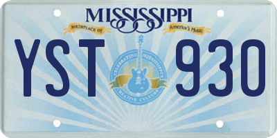 MS license plate YST930