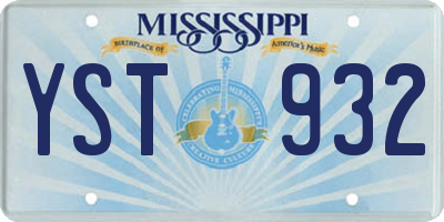 MS license plate YST932