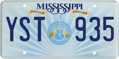 MS license plate YST935