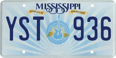 MS license plate YST936