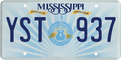 MS license plate YST937
