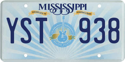 MS license plate YST938
