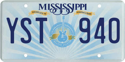 MS license plate YST940