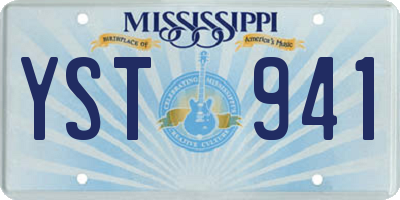 MS license plate YST941